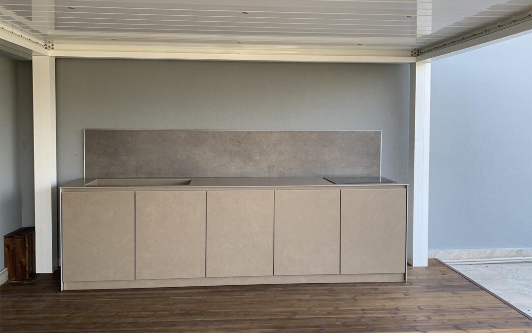 Our creations: Sunny in ceramic, external pergola on the attic